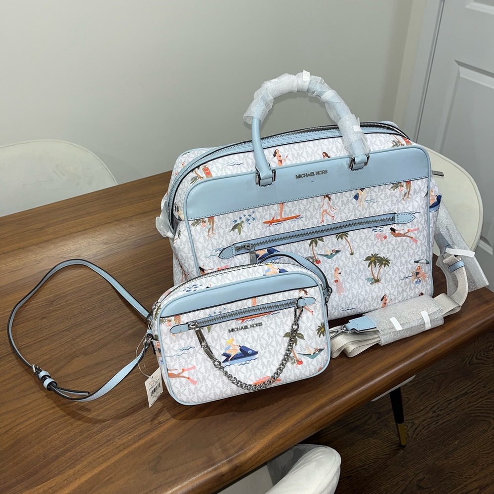 Michael Kors White and Blue Bags